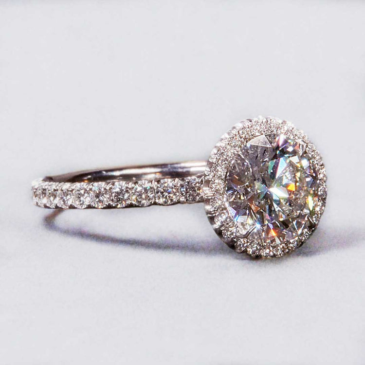 Round Brilliant Cut Diamond Engagement Ring with Halo