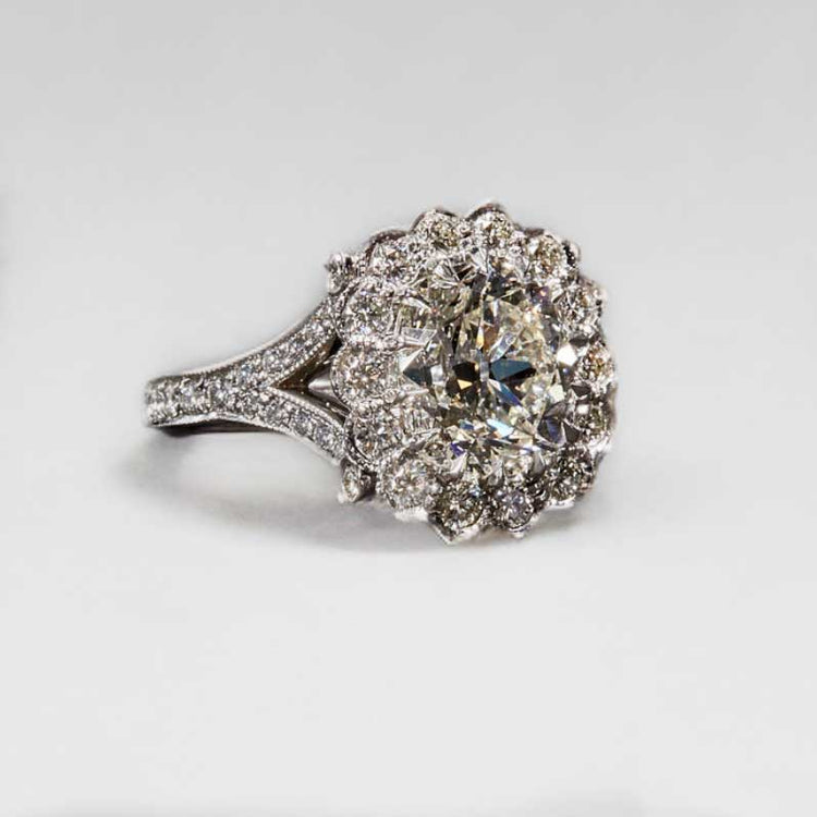 Old Mine Cut Diamond Ring